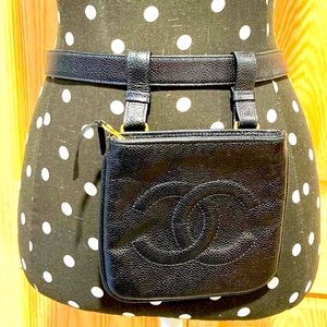 Chanel Vintage CC Caviar Belt Bag